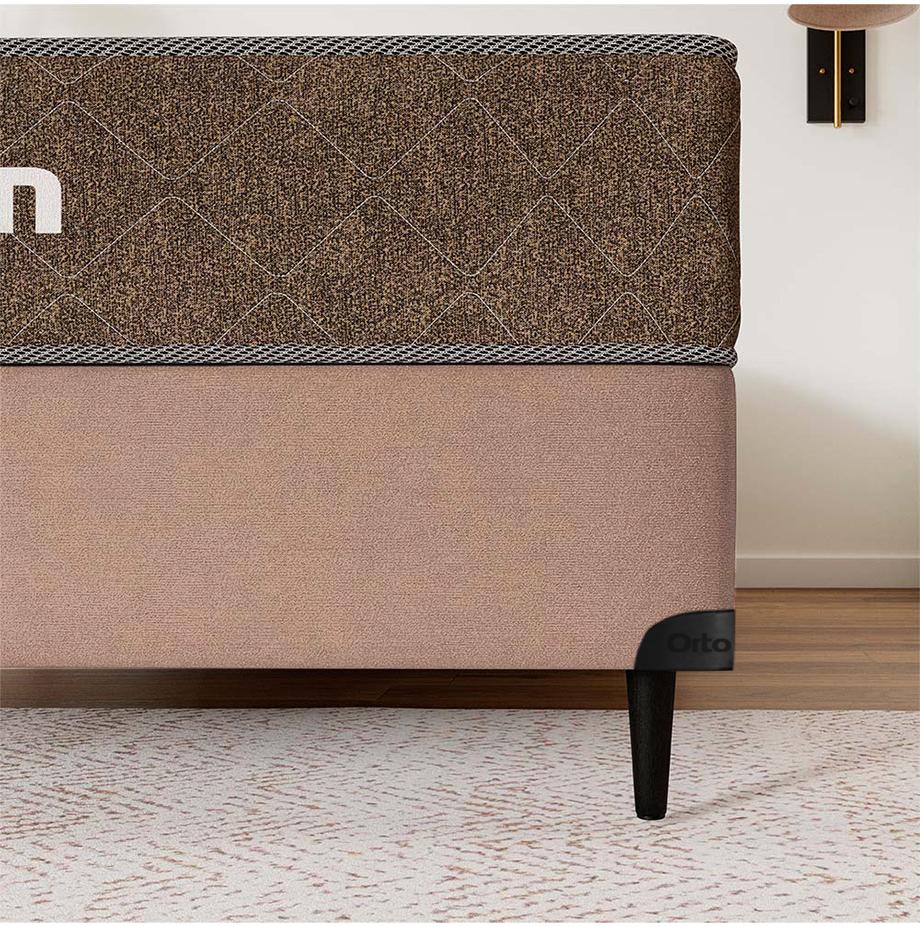Base Sommier Linho Bege Solteiro (88x188x23) - Ortobom