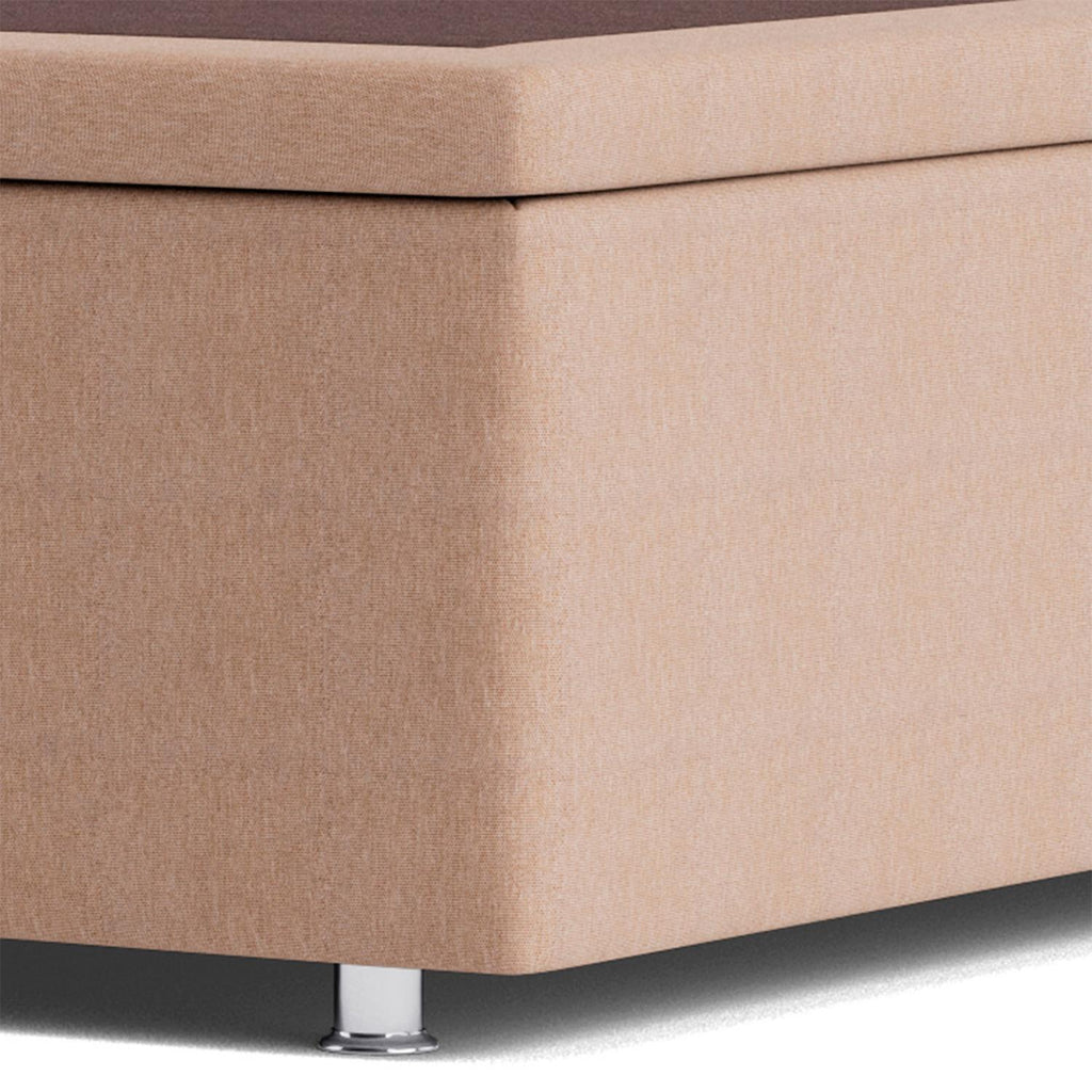 Base Baú Linho Bege Super King (193x203x39) - Ortobom