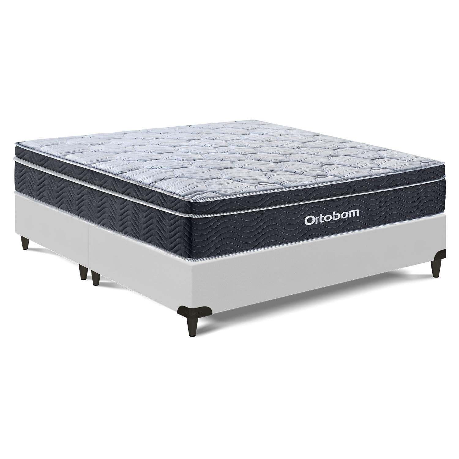 Cama Box e Colchão Elegant Molas Ensacadas (193x203) Ortobom