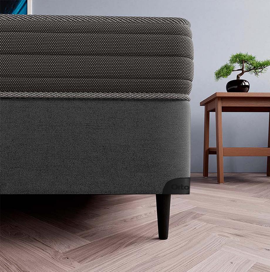 Base Sommier Linho Cinza Solteiro (88x188x23) - Ortobom